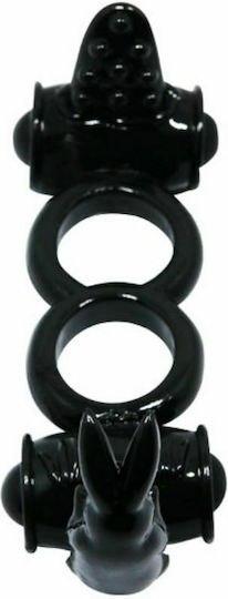 Baile Sweet Ring Double Ring With Double Rabbit Black