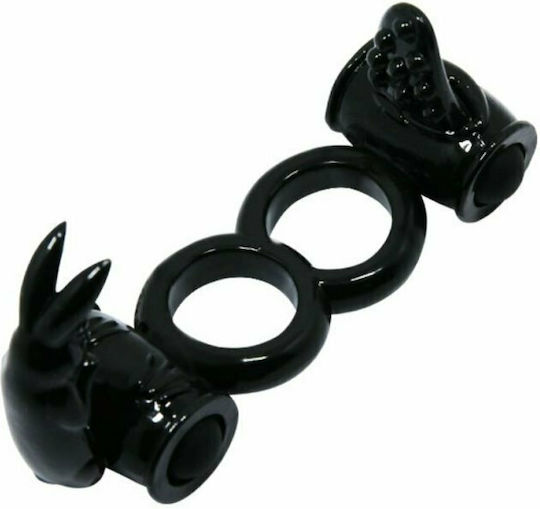 Baile Sweet Ring Double Ring With Double Rabbit Black
