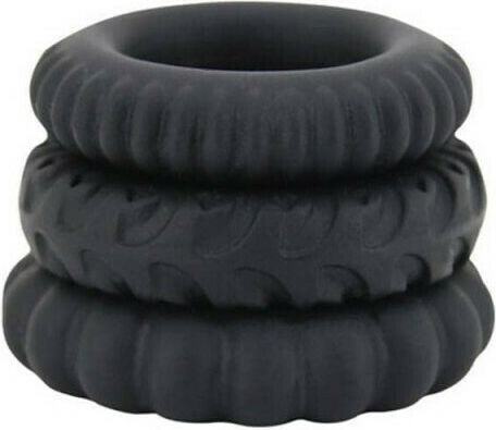 Baile Titan 3 In 1 Silicone Rings Black