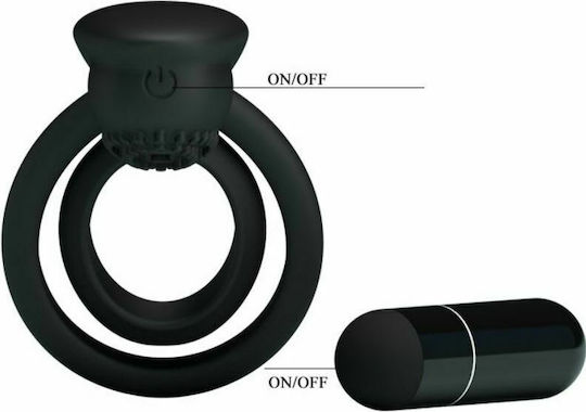 Pretty Love Silicone Vibrating Ring Black