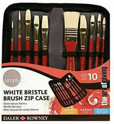 Daler Rowney Simply Oil Brush Zip Case Σετ Πινέλα Ζωγραφικής 10τμχ