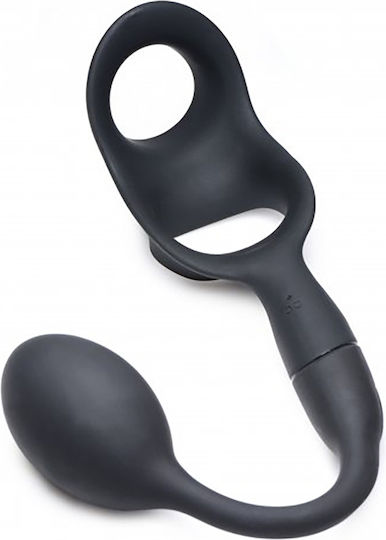 XR Alpha Pro 10X P Ring Cock Silicone with Anal Plug Black