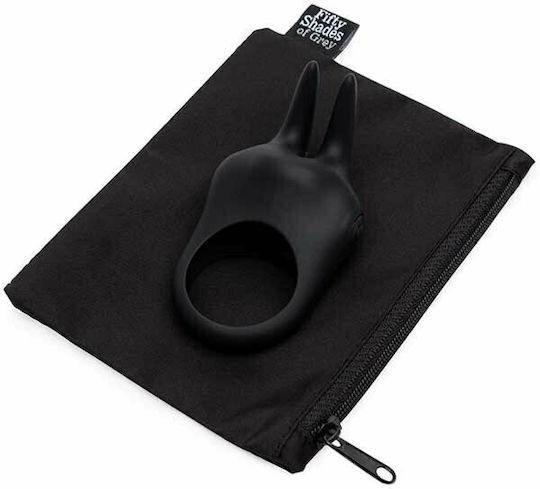 Fifty Shades of Grey Sensation Vibrating Rabbit Love Δονούμενο Δαχτυλίδι Πέους Σιλικόνης Μαύρο