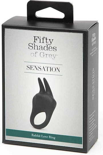 Fifty Shades of Grey Sensation Vibrating Rabbit Love Δονούμενο Δαχτυλίδι Πέους Σιλικόνης Μαύρο