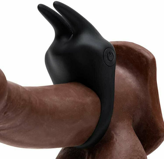 Fifty Shades of Grey Sensation Vibrating Rabbit Love Δονούμενο Δαχτυλίδι Πέους Σιλικόνης Μαύρο
