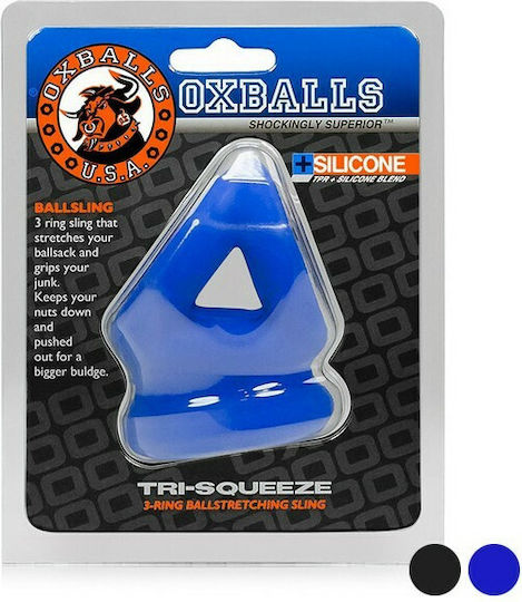 Oxballs Tri-Squeeze Cock Sling & Ball Stretcher Blue Blue