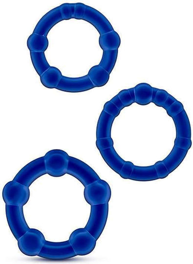 Blush Stay Hard Beaded Cock Rings Blue