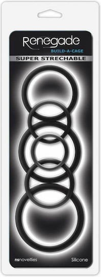Ns Novelties Renegade Build-A-Cage Rings Set Cock Rings Schwanz Black 6Stück