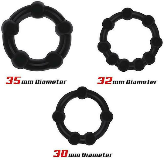 IntoYou Beast Rings Beaded Set Cockrings Black 3pcs