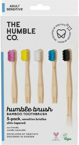 The Humble Co. Bamboo Toothbrush 5-Pack Manual Toothbrush (Random Selection) 5 Pieces