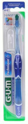 GUM Technique+ Compact 493 Manual Toothbrush Medium Blue 1pcs