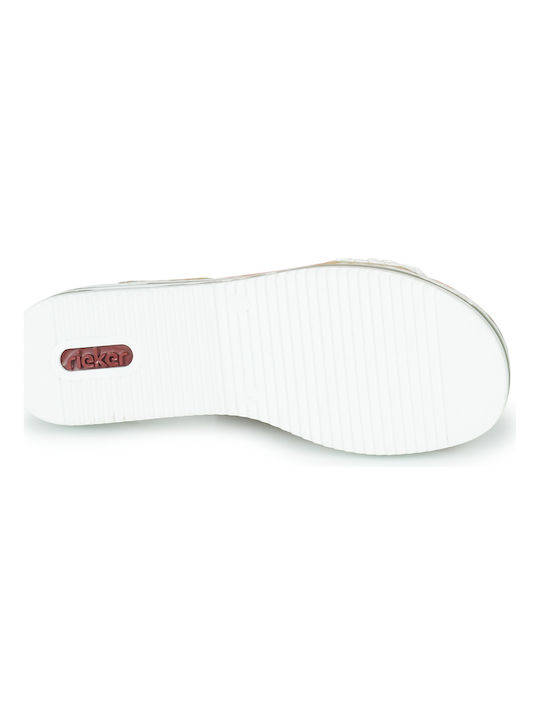 Tresse Platforme pentru femei în stil papuci Albe