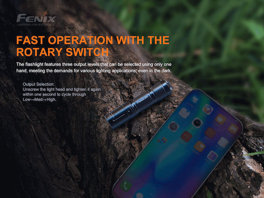 Fenix Lanternă LED IP68 cu Luminozitate Maximă 100lm Negru