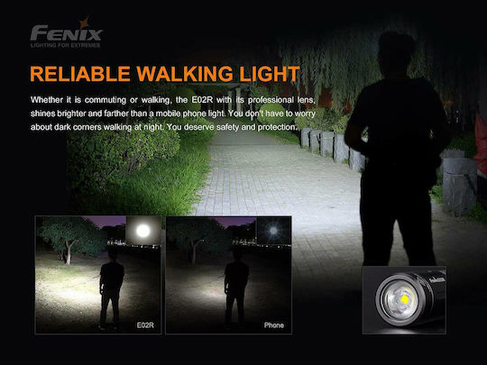 Fenix LED Impermeabil IP68 cu Luminozitate Maximă 200lm Negru