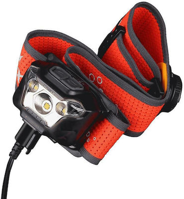 Fenix Rechargeable Headlamp LED Waterproof IP66 with Maximum Brightness 500lm HL18R-T 3 AAA