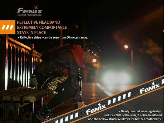 Fenix Headlamp LED Waterproof IP68 with Maximum Brightness 240lm HM23 Black