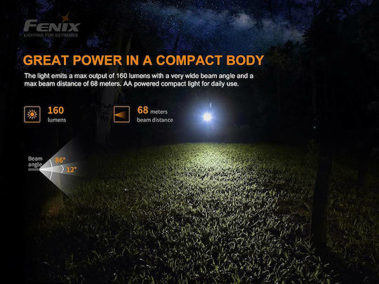 Fenix LED IP68 с Максимална Яркост 160лм Черен