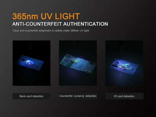 Fenix LED UV IP68 с Максимална Яркост 70лм LD02 V2.0 Черен