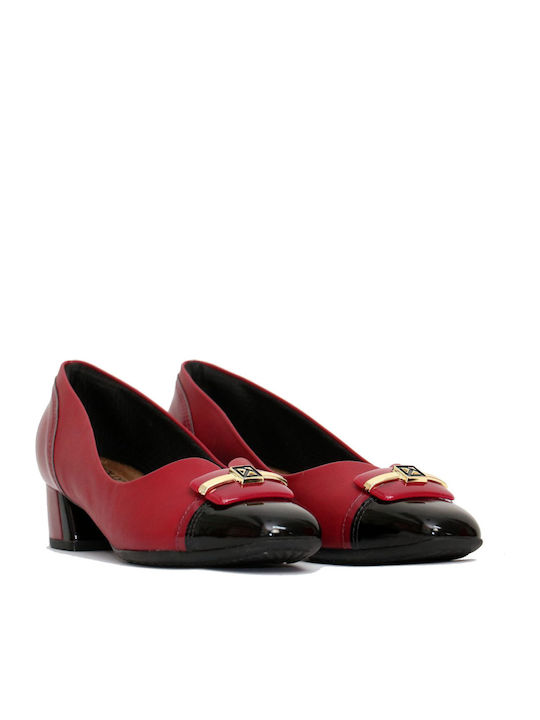 Piccadilly Heel with Chunky Low Heel Red