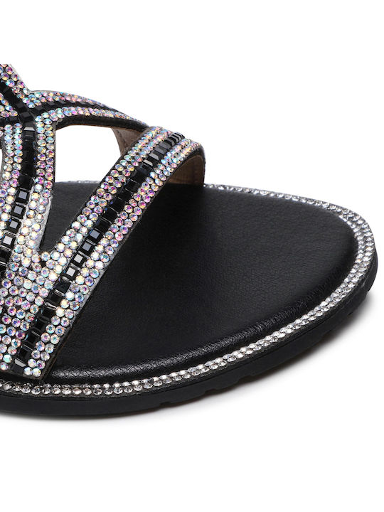Flache Sandalen für Damen in Schwarz Farbe