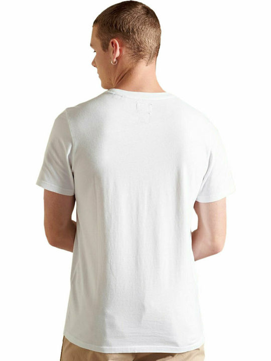 Superdry Ανδρικό T-shirt Λευκό με Στάμπα