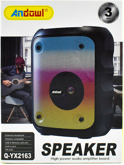 Andowl Q-YX2163 Bluetooth Speaker 5W with Radio and Battery Life up to 3 hours Black