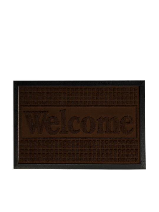 San Lorentzo Non-Slip Rubber Doormat Welcome SLP133 Brown 40x60cm 1700664C