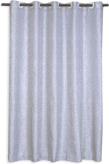 Nef-Nef Homeware Clover Shower Curtain Fabric with Hooks 180x180cm Grey