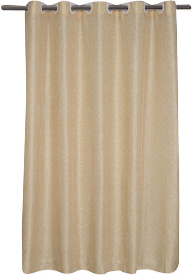 Nef-Nef Homeware Clover Perdea de Baie Țesătură cu Inele 180x180cm Yellow Nef-Nef Homeware Clover Perdea de Baie Țesătură cu Inele 180x180cm Yellow