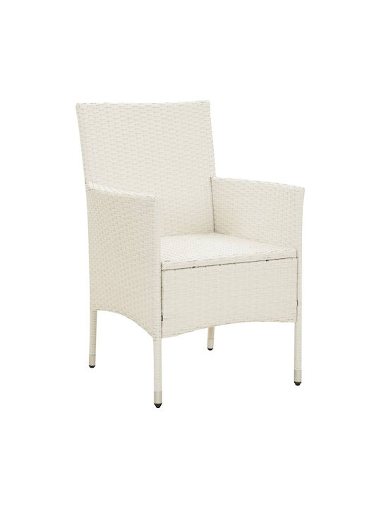 Außenstuhl Rattan White mit Kissen 4Stück 61x60x88cm.