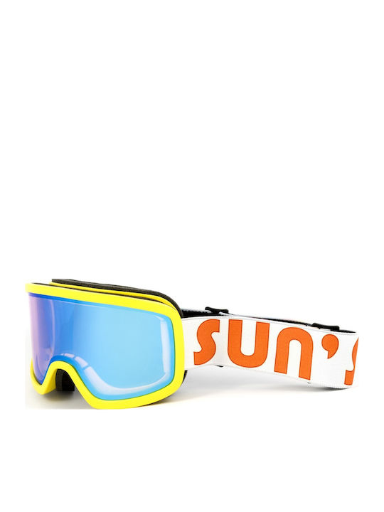 Sun's Good The Snow Ski & Snowboard Goggles Kids Yellow with Lens in Blue Color