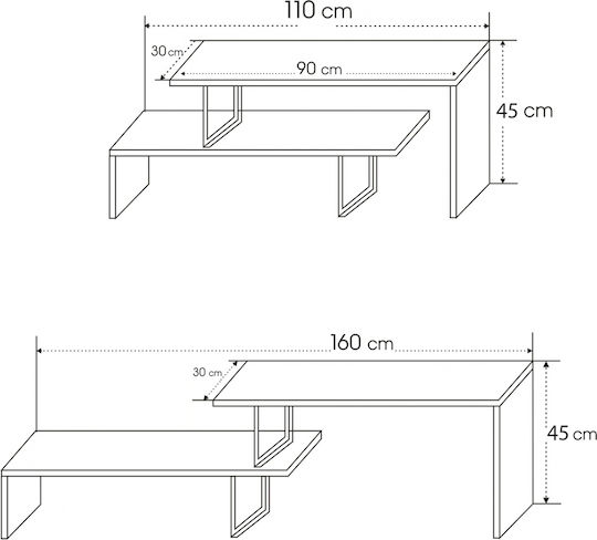 TV-Ständer A-g Ovit Natürliche M160xP30xH45cm