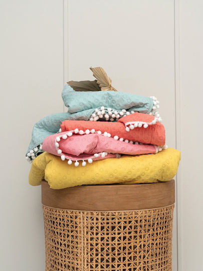 Palamaiki Juniper Βρεφικό Κουβερλί Microfiber Κοραλί 110x140cm
