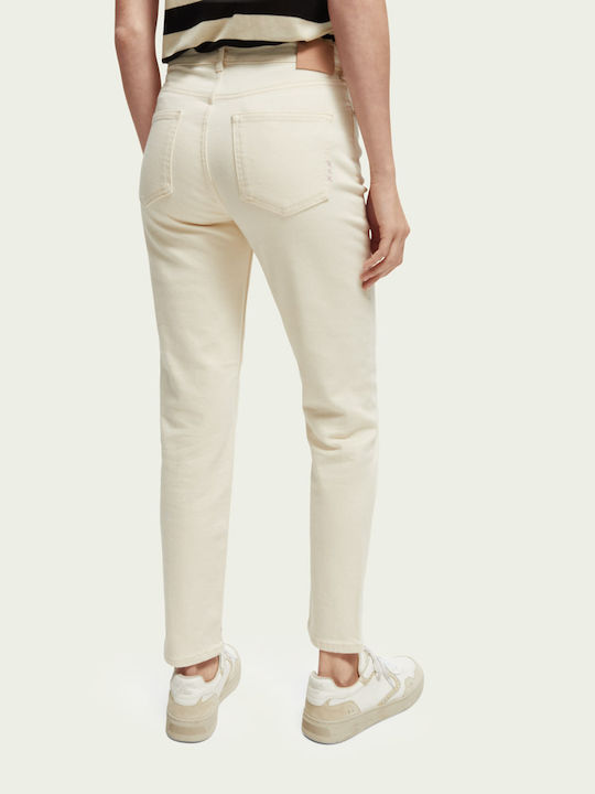 Scotch & Soda High Waist Women's Jean Trousers in Slim Fit White