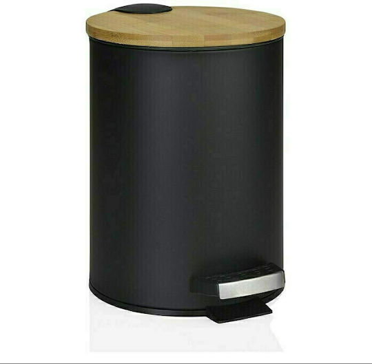 Sidirela Metallic Toilet Brush and Basket Set 7lt Black