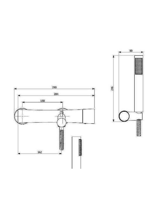 Orabella Element 10102 Amestecare Baterie Cadă Set complet Argint