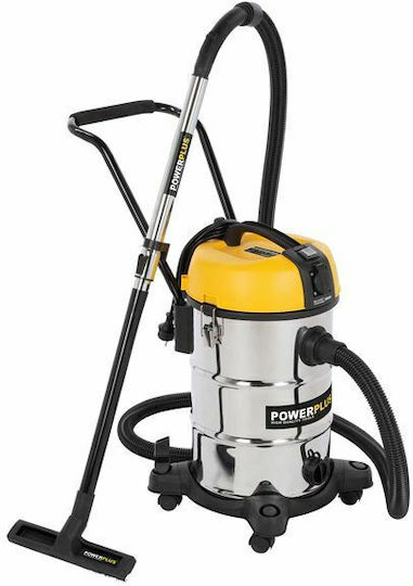 PowerPlus POWX3240 Aspirator Lichide / Solide 1200W cu Inoxidabil Recipient 30lt