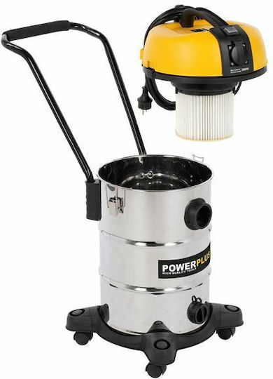 PowerPlus POWX3240 Aspirator Lichide / Solide 1200W cu Inoxidabil Recipient 30lt