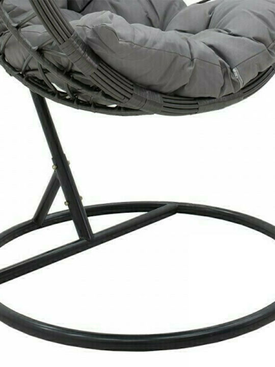 Hudson Κούνια Φωλιά με Βάση και Μαξιλάρι Rattan Γκρι Μ109xΠ100xΥ197cm