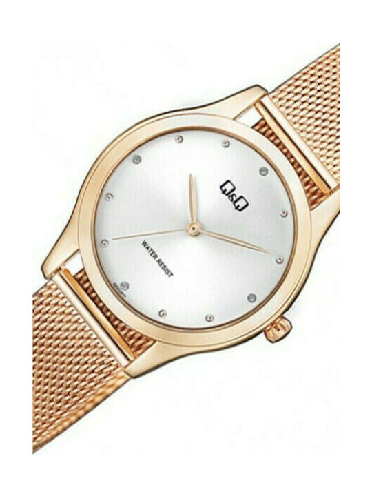 Q&Q Watch with Gold Metal Bracelet