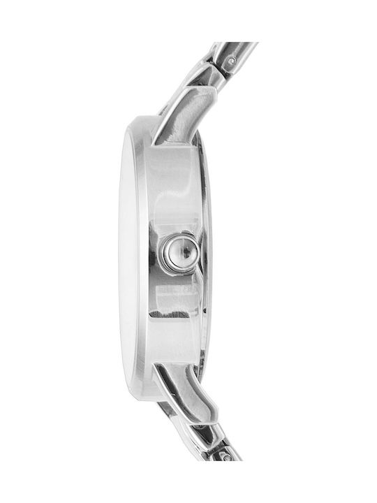 DKNY Soho Γυναικείο Ρολόι 34mm Μπαταρίας με Ασημί Μεταλλικό Μπρασελέ