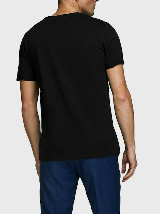 Jack & Jones Ανδρικό T-shirt Μαύρο Μονόχρωμο