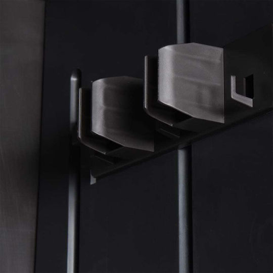 Double-Leak Polypropylene Outdoor Storage Cabinet with Divider and 3 Shelves Black 65x45x172 cm