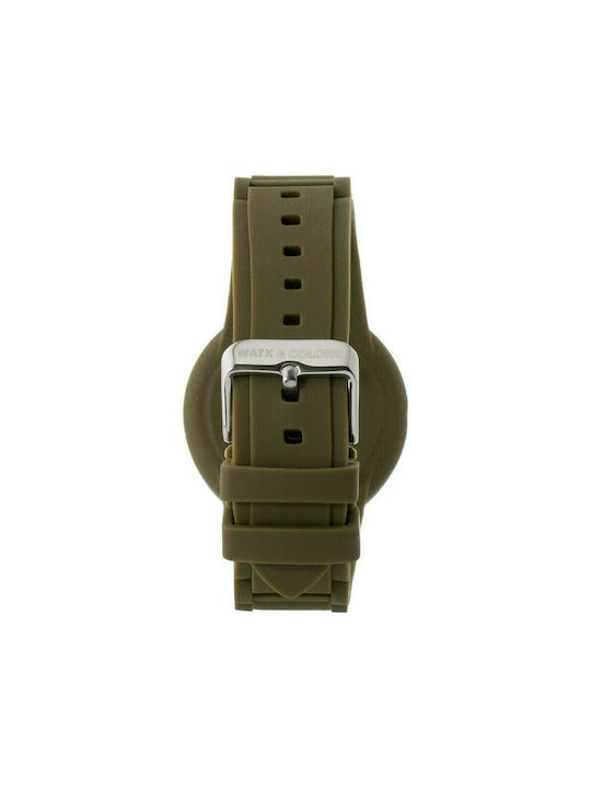 WATX & CO Watch Battery with Green Rubber Strap