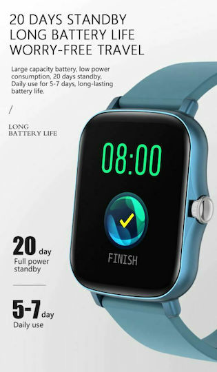 Senbono Lady Y20 Smartwatch mit Pulsmesser (Blau)