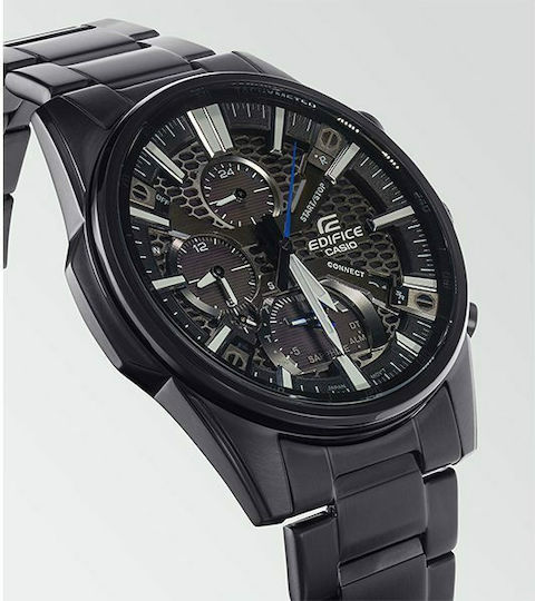 Casio EQB-1200DC-1AER Stainless Steel 50mm Waterproof Smartwatch (Black)