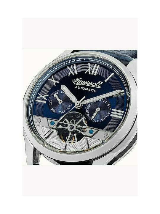 Ingersoll The Tempest Uhr Automatisch mit Blau Lederarmband