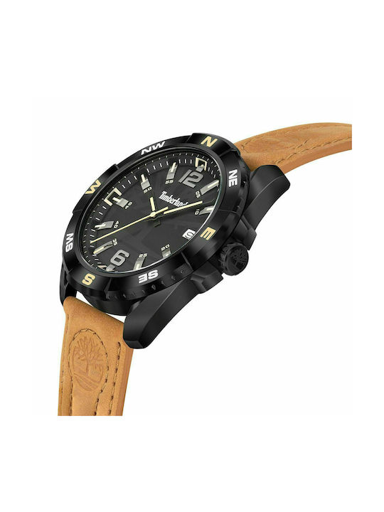 Timberland Milinocket Uhr Batterie mit Braun Lederarmband