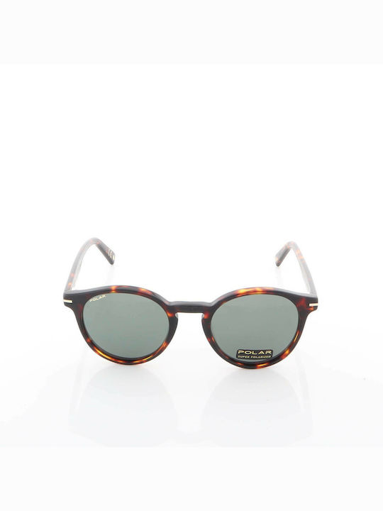 Polar Gold 111 Unisex Sonnenbrille mit Braun Schildkröte Kunststoff Gestell und Grün Polarisiert Linse