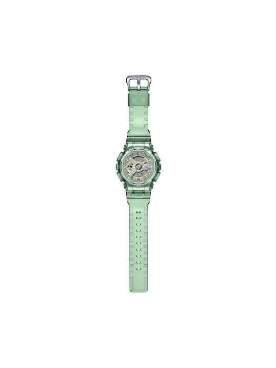 Casio G-Shock Watch Chronograph Battery with Green Rubber Strap